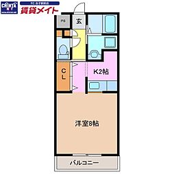 アーク・メゾン 1Kの間取図画像