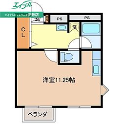 ヴィラ・ローズガーデン ワンルームの間取図画像