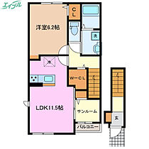 コンフォート  ｜ 三重県伊勢市御薗町高向（賃貸アパート1LDK・2階・50.96㎡） その2