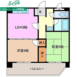 ホーマット・サウス 2DKの間取図画像