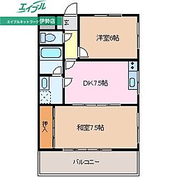 サンシャトー 2DKの間取図画像