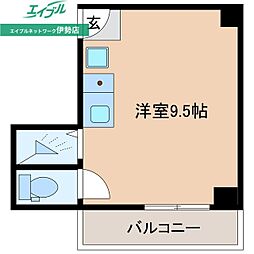 伊勢ビル ワンルームの間取図画像
