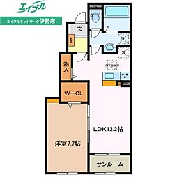 カーサ ヴィオーラ I 1LDKの間取図画像