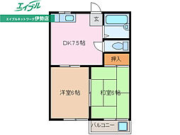 ハイツAKANE 2DKの間取図画像