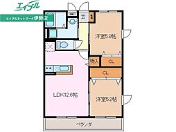 カンパネラ 2LDKの間取図画像