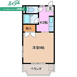 コーポみその 2Kの間取図画像
