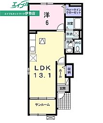 アシスト 1LDKの間取図画像