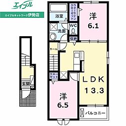 シエル 2LDKの間取図画像