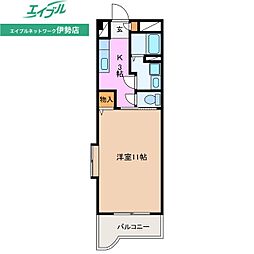 メゾンブローニュ10 1Kの間取図画像