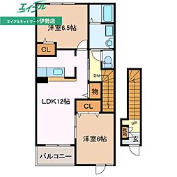 バランスリブラ 2LDKの間取図画像