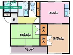エスポア玉城 2DKの間取図画像