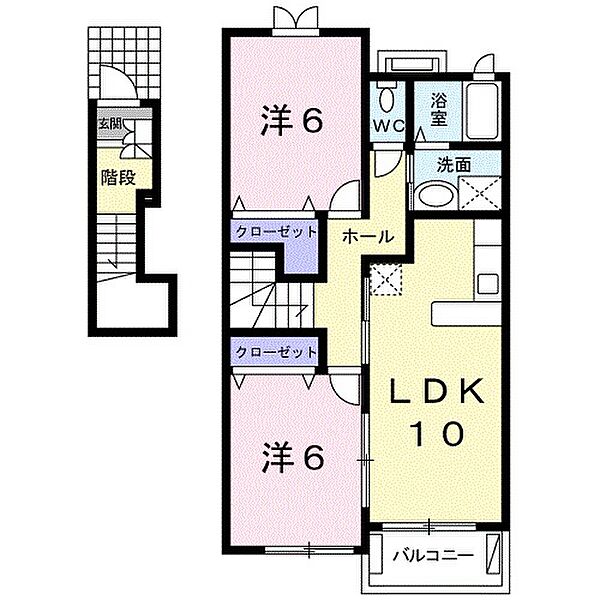 メゾン　ラルゴ　Ｂ棟 201｜三重県津市藤方(賃貸アパート2LDK・2階・57.22㎡)の写真 その2