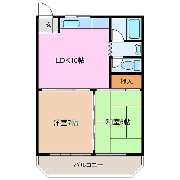 イトウマンション A201｜三重県津市高茶屋小森町(賃貸マンション2LDK・2階・44.75㎡)の写真 その2