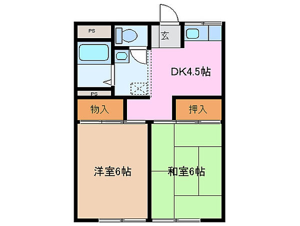 アップルハウス 203｜三重県津市久居新町(賃貸アパート2DK・2階・38.88㎡)の写真 その2