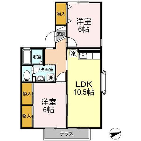 セジュールIBA 101｜三重県津市久居射場町(賃貸アパート2LDK・1階・54.51㎡)の写真 その2