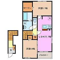 リラ 203 ｜ 三重県津市戸木町（賃貸アパート2LDK・2階・58.60㎡） その2