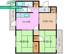 パークテラス 3DKの間取図画像