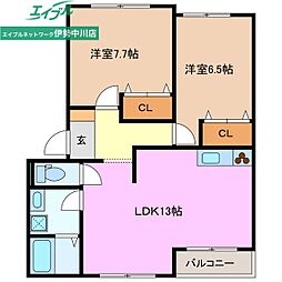 ガーデンパレス 2LDKの間取図画像