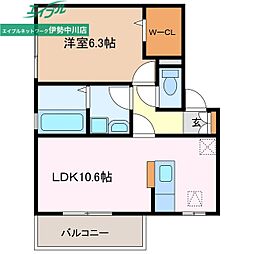 エフクレフ 1LDKの間取図画像