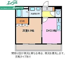 ジョイフル 1DKの間取図画像