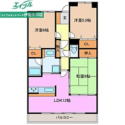 ローレルスクエア津南が丘弐番館 3LDKの間取図画像