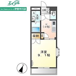 キャッスル123 1Kの間取図画像