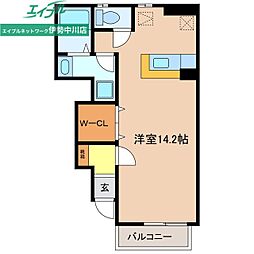 プラムグローヴ ワンルームの間取図画像