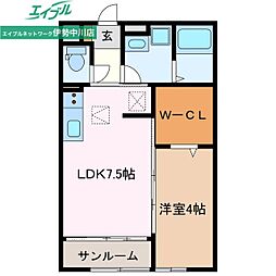 コンフォースコートA 1DKの間取図画像