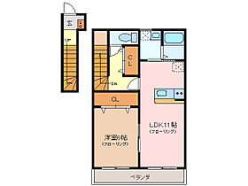 マリンハウスＡ 205 ｜ 三重県松阪市久保町（賃貸アパート1LDK・2階・43.63㎡） その2