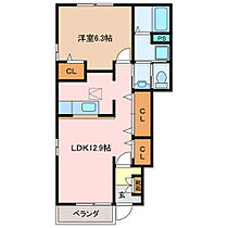 花メゾンＣ 311 ｜ 三重県松阪市中林町（賃貸アパート1LDK・1階・46.49㎡） その2