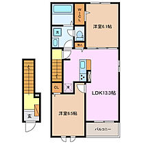 フレンズ久保　Ｂ 203 ｜ 三重県松阪市久保町（賃貸アパート2LDK・2階・59.55㎡） その1