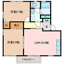 プロシードＴ　Ａ棟 202 ｜ 三重県松阪市中万町（賃貸アパート2LDK・2階・50.81㎡） その2