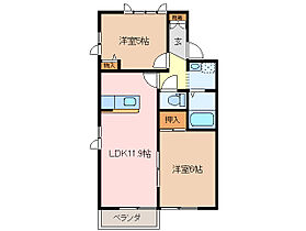 メゾン　ファミール A103 ｜ 三重県松阪市五反田町４丁目（賃貸アパート2LDK・1階・51.00㎡） その2