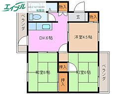 パークテラス 3DKの間取図画像