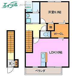 サンガーデン上川　Ａ 2階