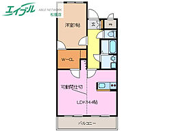 中川ファーストマンション6 1LDKの間取図画像