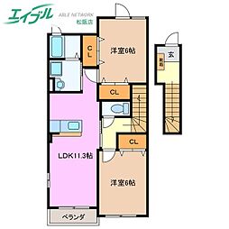 レ・フルーレットA棟 2階/-