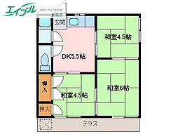 コーポきよみず 3DKの間取図画像