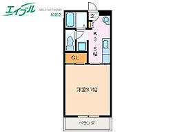 ロイヤルハートピア郷津B 1Kの間取図画像
