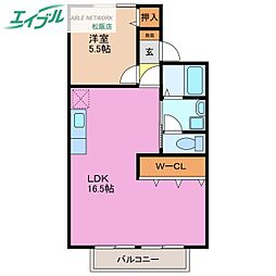 コーポグレース 1LDKの間取図画像