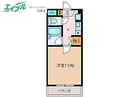 ロイヤルリング 1Kの間取図画像