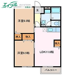セレソA 2LDKの間取図画像