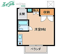 コーポKONISHI ワンルームの間取図画像