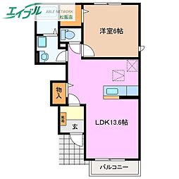エアリー 1LDKの間取図画像