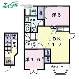 リーヴァ・カーサ2 2LDKの間取図画像