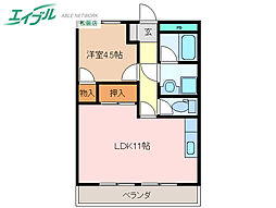 Y.Mパレス 1LDKの間取図画像