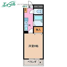 5MAYUMI.BILU 1Kの間取図画像