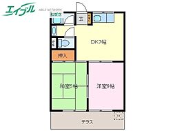 コーポミナミ 2DKの間取図画像