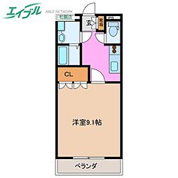 グレイス・ヴィラ2 1Kの間取図画像