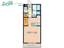 アリーヂャンスC ワンルームの間取図画像